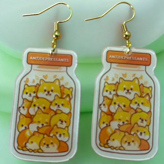 Antidepressant Corgie - Novelty Earring
