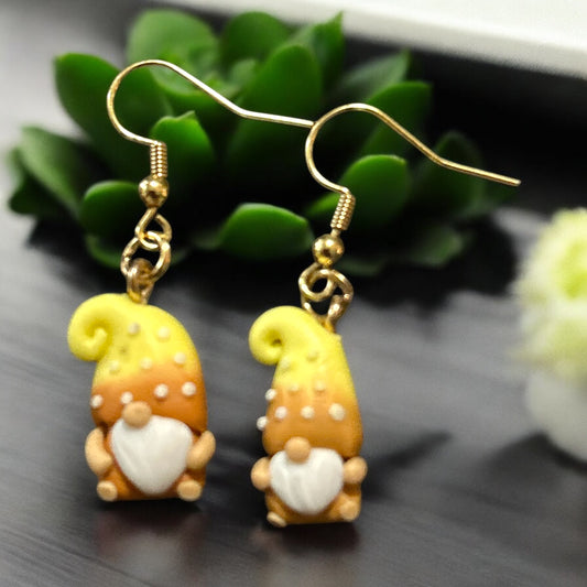 Yellow Clay Gnome - Novelty Earring