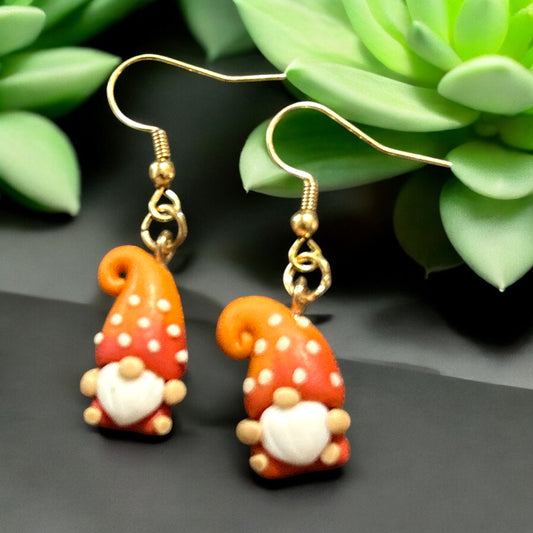 Orange Clay Gnome - Novelty Earring