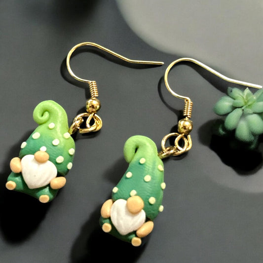 Green Clay Gnome - Novelty Earring
