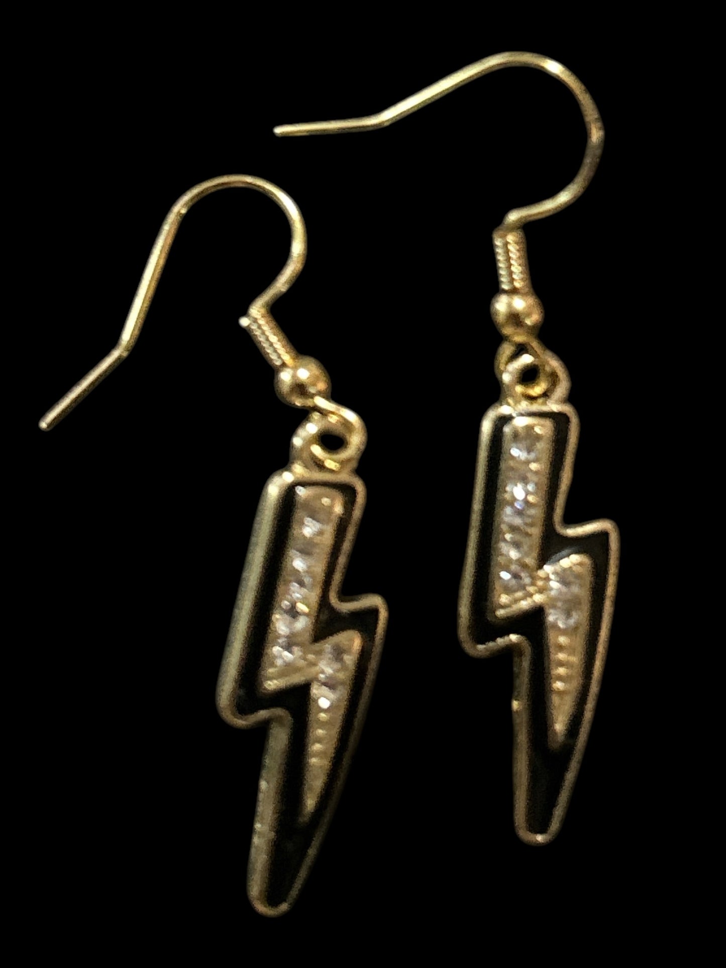 Black Bling Bolt - Novelty Earring