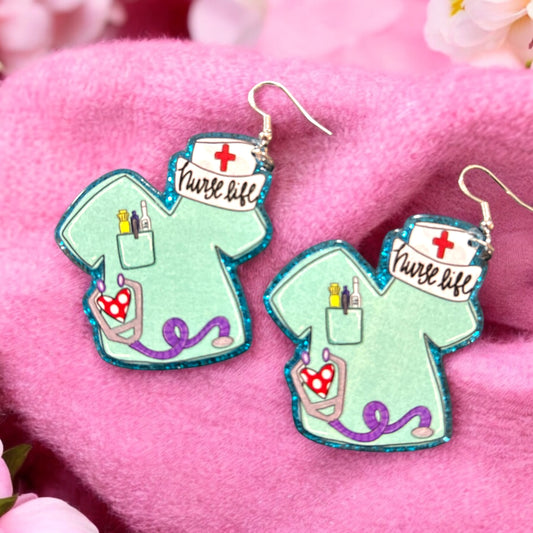 Nurse Life Scrub - Novelty Earring