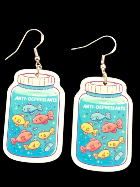 Antidepressant Fish - Novelty Earring