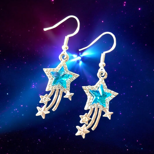 Teal Shooting Star - Novelty Earring