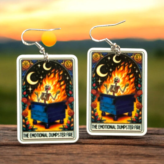 Dumpster Fire Tarot (S) - Novelty Earring