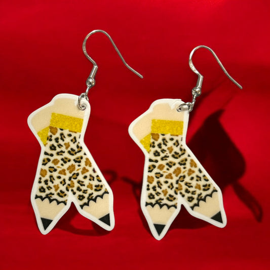 Leopard Pencils - Novelty Earring