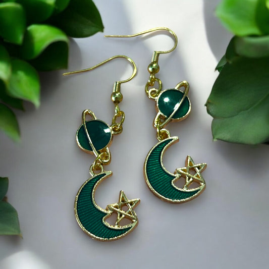 Moon Star Planet - Novelty Earring