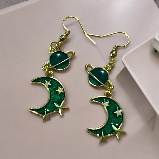 Moon Multi Star Planet - Novelty Earring
