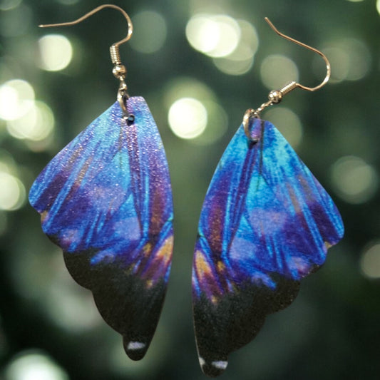 Blue Butterfly Wing - Novelty Earring