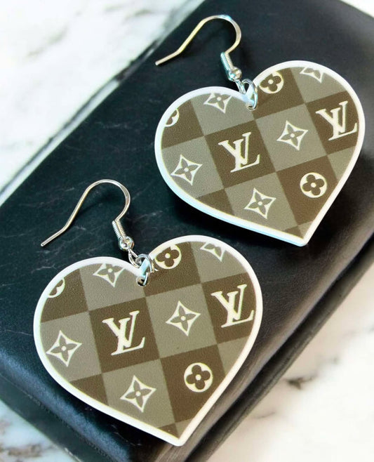 Lou Brown Heart - Novelty Earring