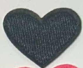 Mini Heart - Black - Patch