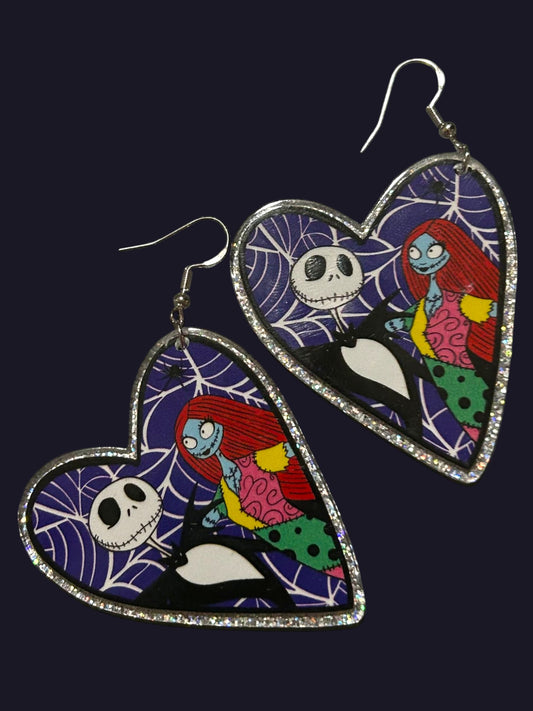 Nightmare Couple Heart - Novelty Earring