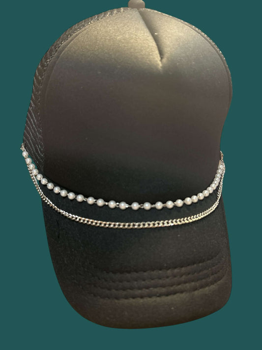 Pearl & Chain - Hat Chain