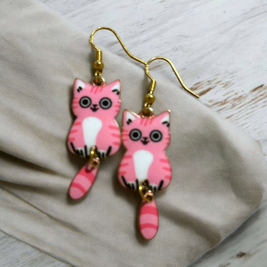 Pink Cat - Novelty Earring