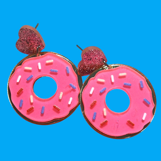 Pink Donut - Novelty Earring