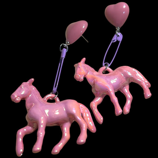 Pink Pony Pin - Novelty Earring