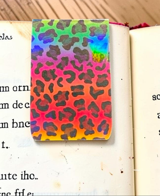 Magnetic Bookmark - Rainbow Leopard