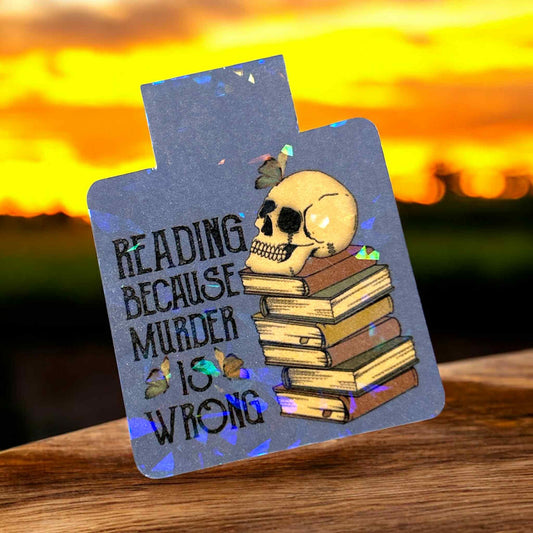 Magnetic Bookmark - Reading Skull