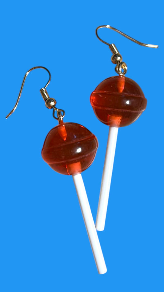 Round Sucker - Red - Novelty Earring