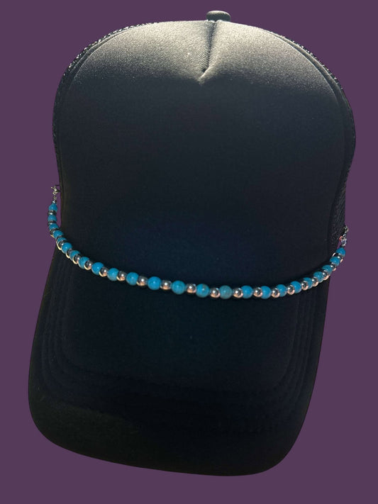 Silver & Turquoise - Hat Chain