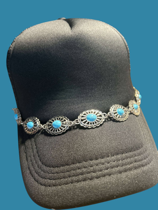 Turquoise Oval - Hat Chain