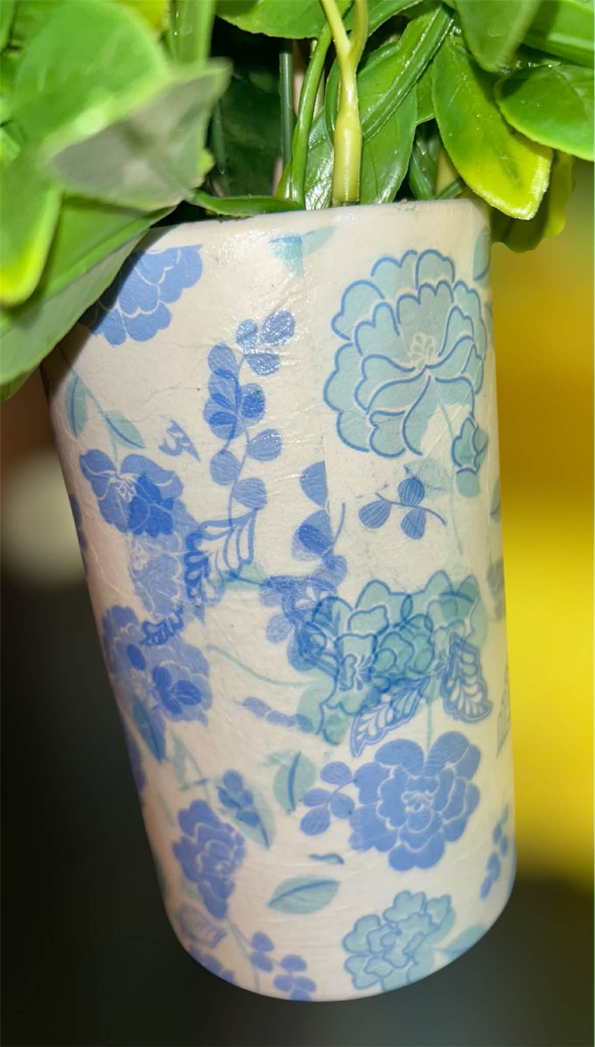 Vintage Blue Floral Vase