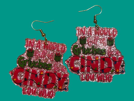 World Full Of Grinches - Novelty Earring