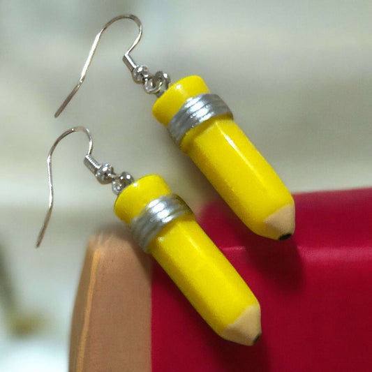 Pencil Yellow - Novelty Earring
