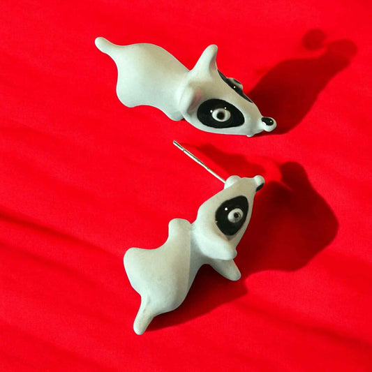 White Dog = Ear Biter - Novelty Earring