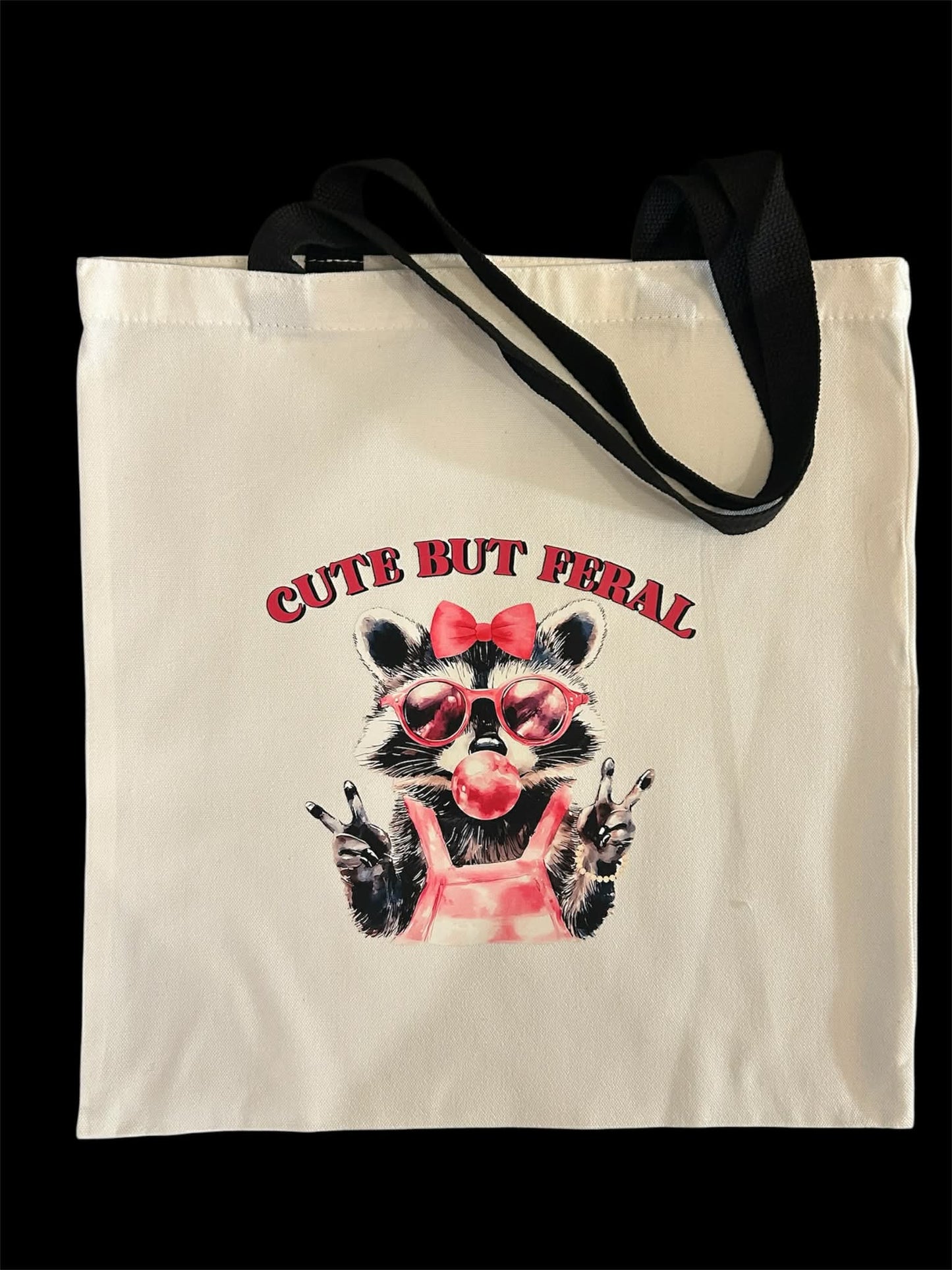 Tote Bag - Cute but Feral Raccoon